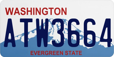 WA license plate ATW3664