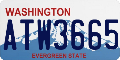 WA license plate ATW3665