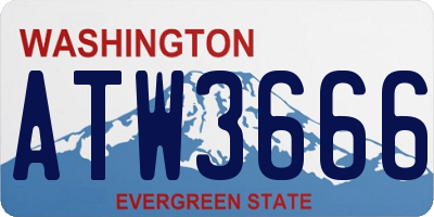 WA license plate ATW3666