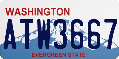 WA license plate ATW3667