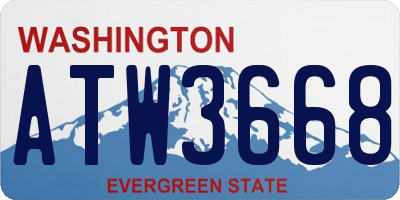 WA license plate ATW3668