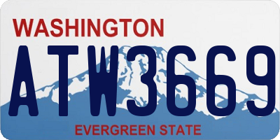 WA license plate ATW3669