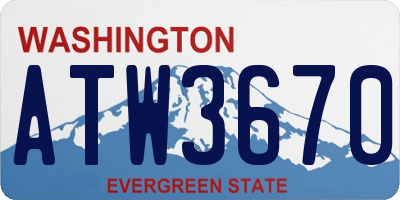 WA license plate ATW3670
