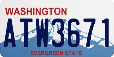 WA license plate ATW3671