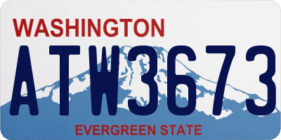 WA license plate ATW3673