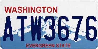 WA license plate ATW3676