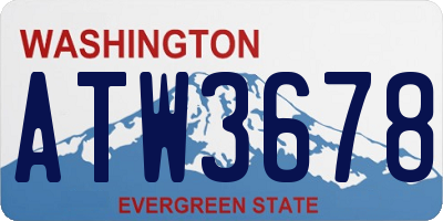 WA license plate ATW3678