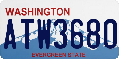 WA license plate ATW3680