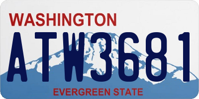 WA license plate ATW3681
