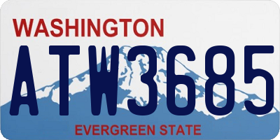 WA license plate ATW3685