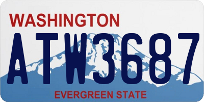 WA license plate ATW3687