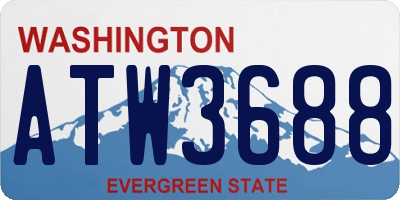 WA license plate ATW3688