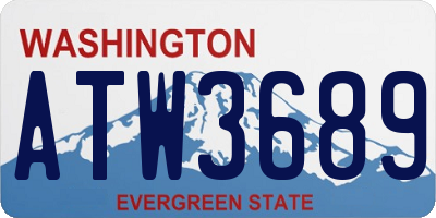 WA license plate ATW3689