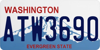 WA license plate ATW3690