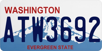 WA license plate ATW3692