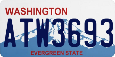 WA license plate ATW3693