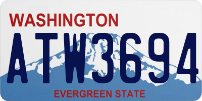 WA license plate ATW3694