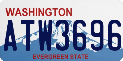 WA license plate ATW3696
