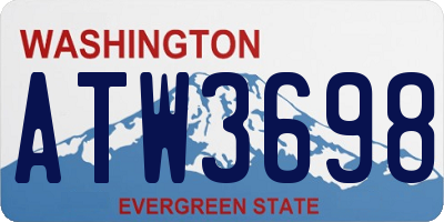 WA license plate ATW3698