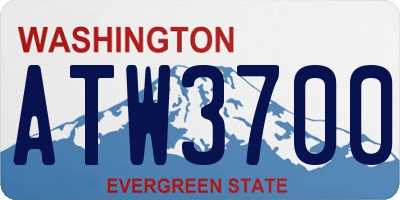 WA license plate ATW3700