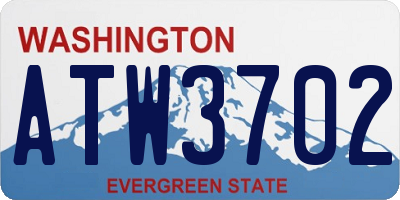 WA license plate ATW3702