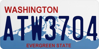 WA license plate ATW3704