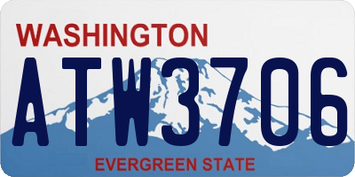 WA license plate ATW3706