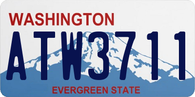 WA license plate ATW3711