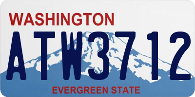 WA license plate ATW3712
