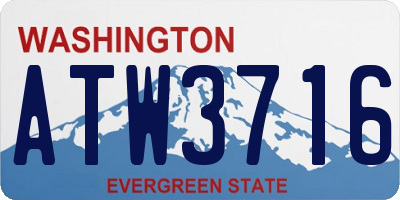 WA license plate ATW3716