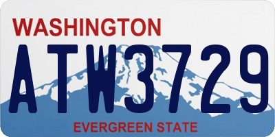 WA license plate ATW3729