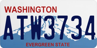 WA license plate ATW3734