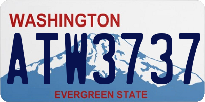 WA license plate ATW3737