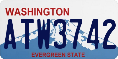 WA license plate ATW3742