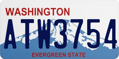 WA license plate ATW3754