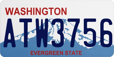 WA license plate ATW3756