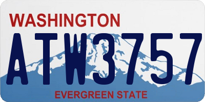 WA license plate ATW3757