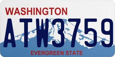 WA license plate ATW3759