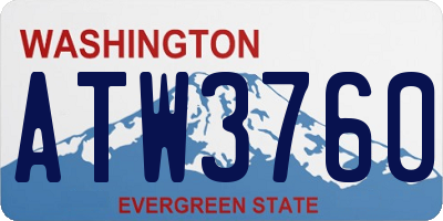 WA license plate ATW3760