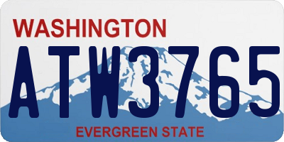 WA license plate ATW3765