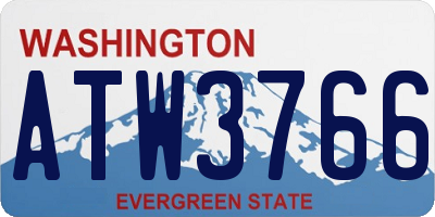 WA license plate ATW3766