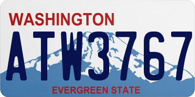 WA license plate ATW3767