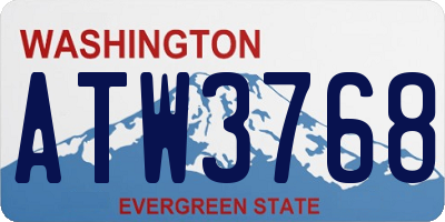 WA license plate ATW3768