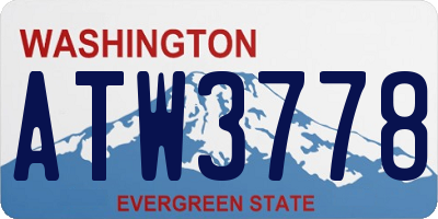 WA license plate ATW3778