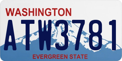 WA license plate ATW3781