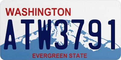 WA license plate ATW3791