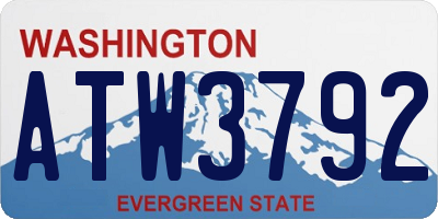 WA license plate ATW3792