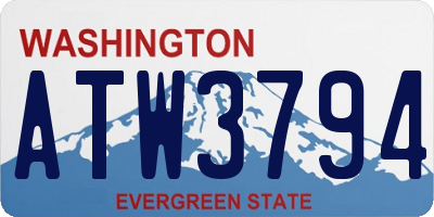 WA license plate ATW3794