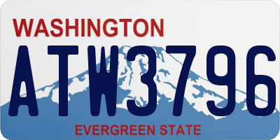 WA license plate ATW3796