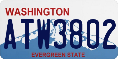 WA license plate ATW3802
